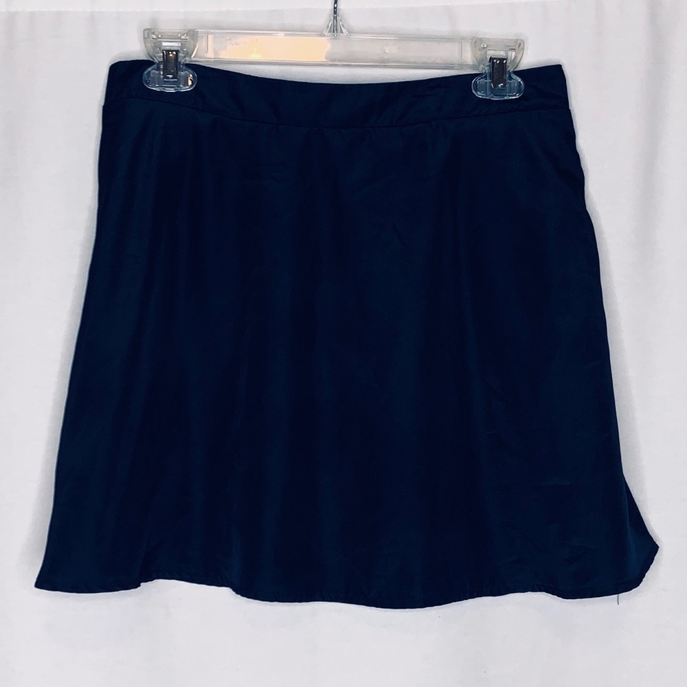 TOBI Mini Skater Skirt - Navy Polyester Skater Mini Skirt Side Zipper L